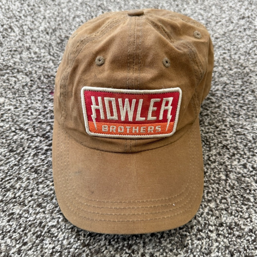 Howler Brothers Brown Patch Hat Wax Cotton Canvas StrapBack Cap Brown